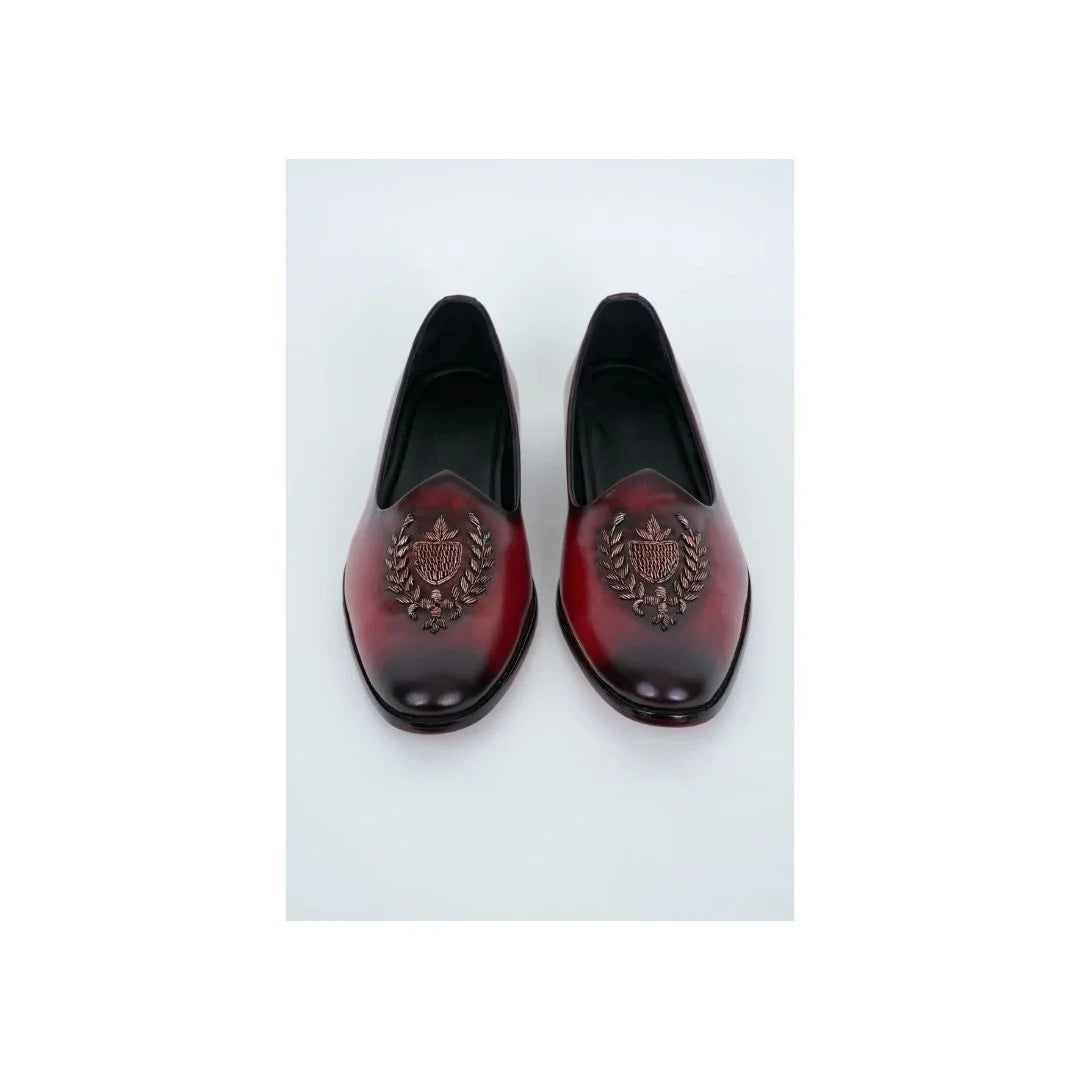 Margao Patina Crest Nagra Jutti for Men - Burnished Nagra Wedding Shoes