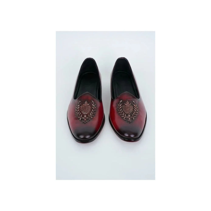 Margao Patina Crest Nagra Jutti for Men - Burnished Nagra Wedding Shoes