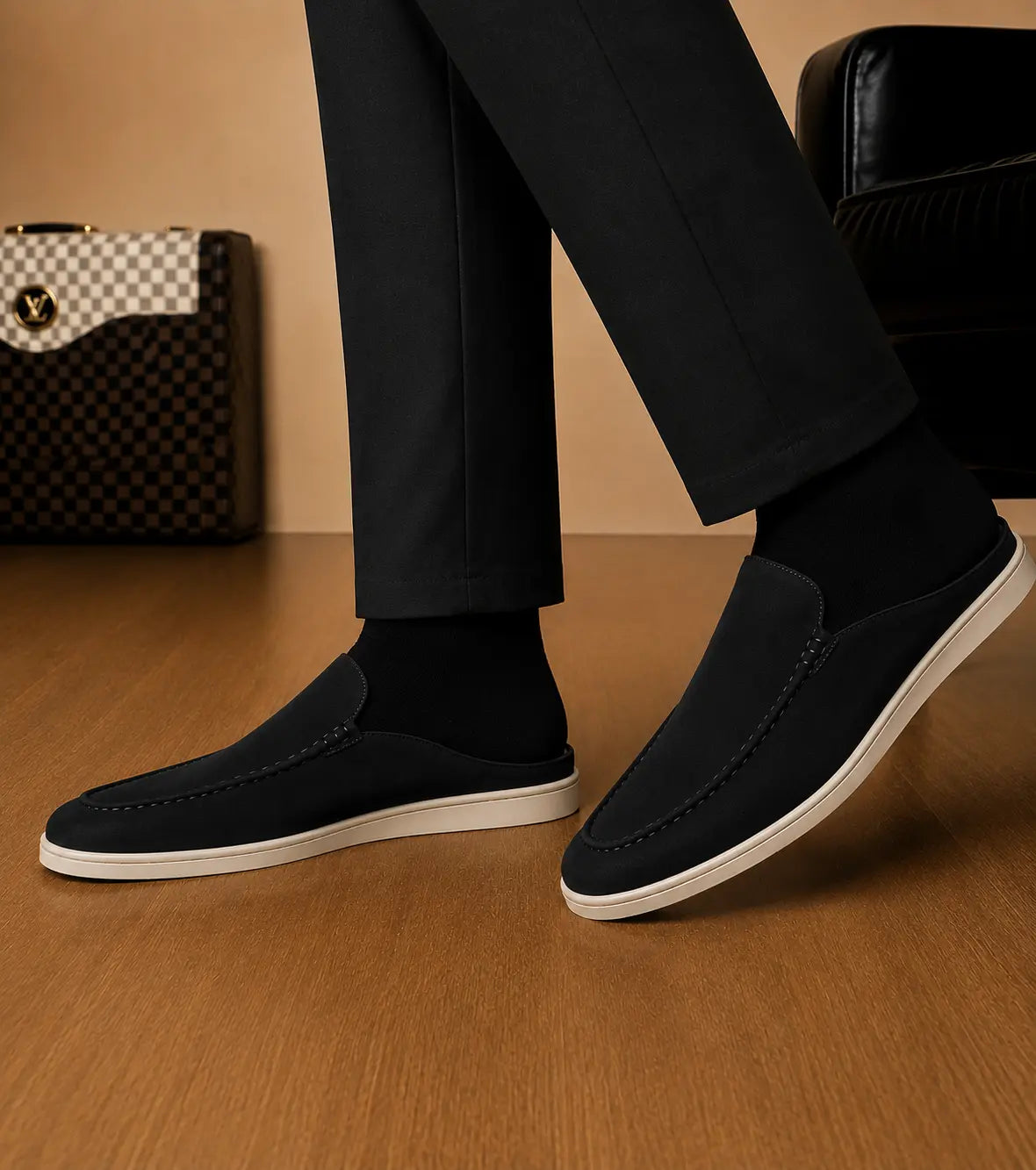 Melide Nubuck Cupsole Mule for Men - Backless Slip-On Summer Shoes