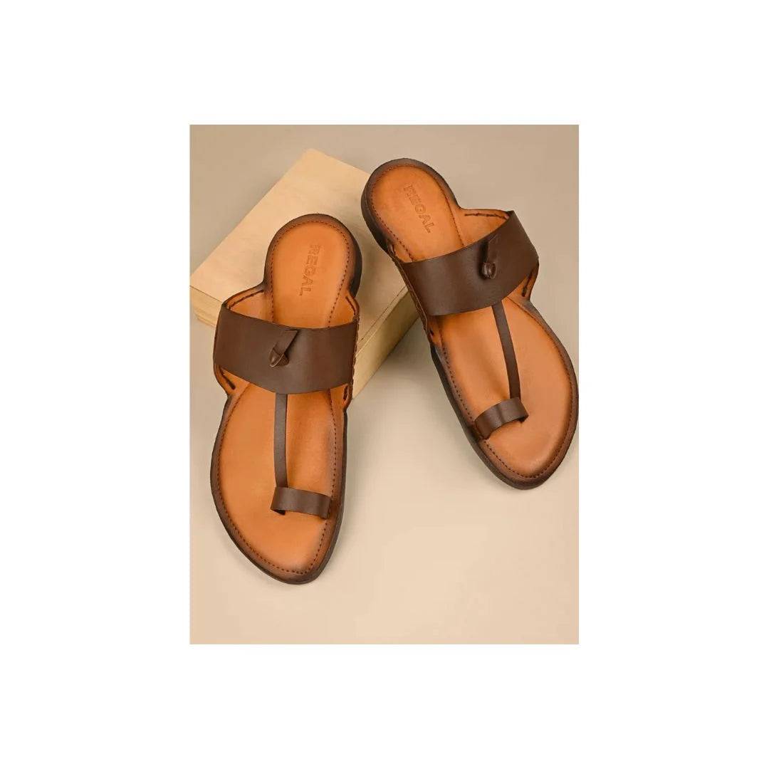 Mathura Wide-Band Toe-Ring Kolhapuri for Men - Minimal Leather Kolhapuri Sandals