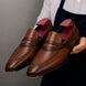 Mirasol Two-Tone Crossed-Strap Dress Loafer for Men - Hand-Patina Leather Shoes