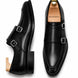 Mortimer Apron-Toe Double Monk Strap for Men - Burnished Leather Shoes