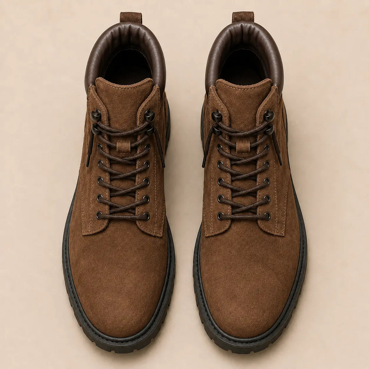 Mojave Suede Combat Boot for Men - Lug-Sole Lace-Up Leather Boots