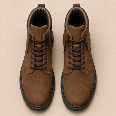 Mojave Suede Combat Boot for Men - Lug-Sole Lace-Up Leather Boots