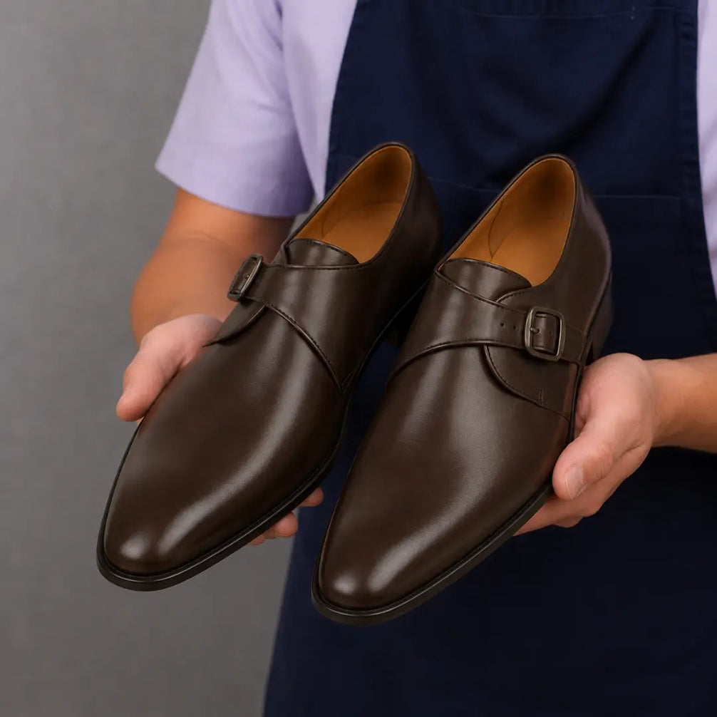Madrid Single Monk Strap for Men - Goodyear Welted Full-Grain Leather Shoes