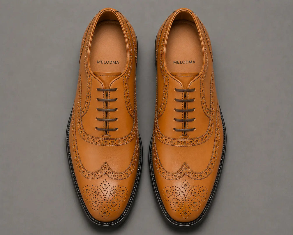 Mazaro Wingtip Brogue Oxford for Men - Goodyear Welted Full-Grain Leather Shoes