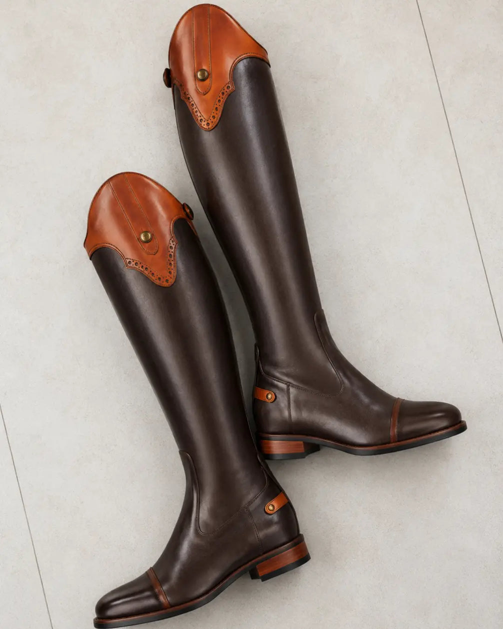 Córdoba Men's Two-Tone Polo & Horse Riding Boots – Brown & Tan Spanish-Top Leather Boots