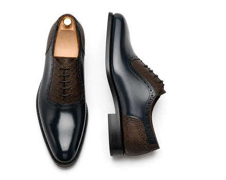 Montserrat Two-Tone Saddle Oxford for Men - Goodyear Welted Spectator Dress Shoes