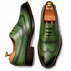Mossverde Hand-Patina Wingtip Brogue Oxford for Men - Goodyear Welted Leather Shoes