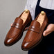 Maison Hand-Woven Two-Tone Penny Loafer for Men - Goodyear Welted Leather Shoes