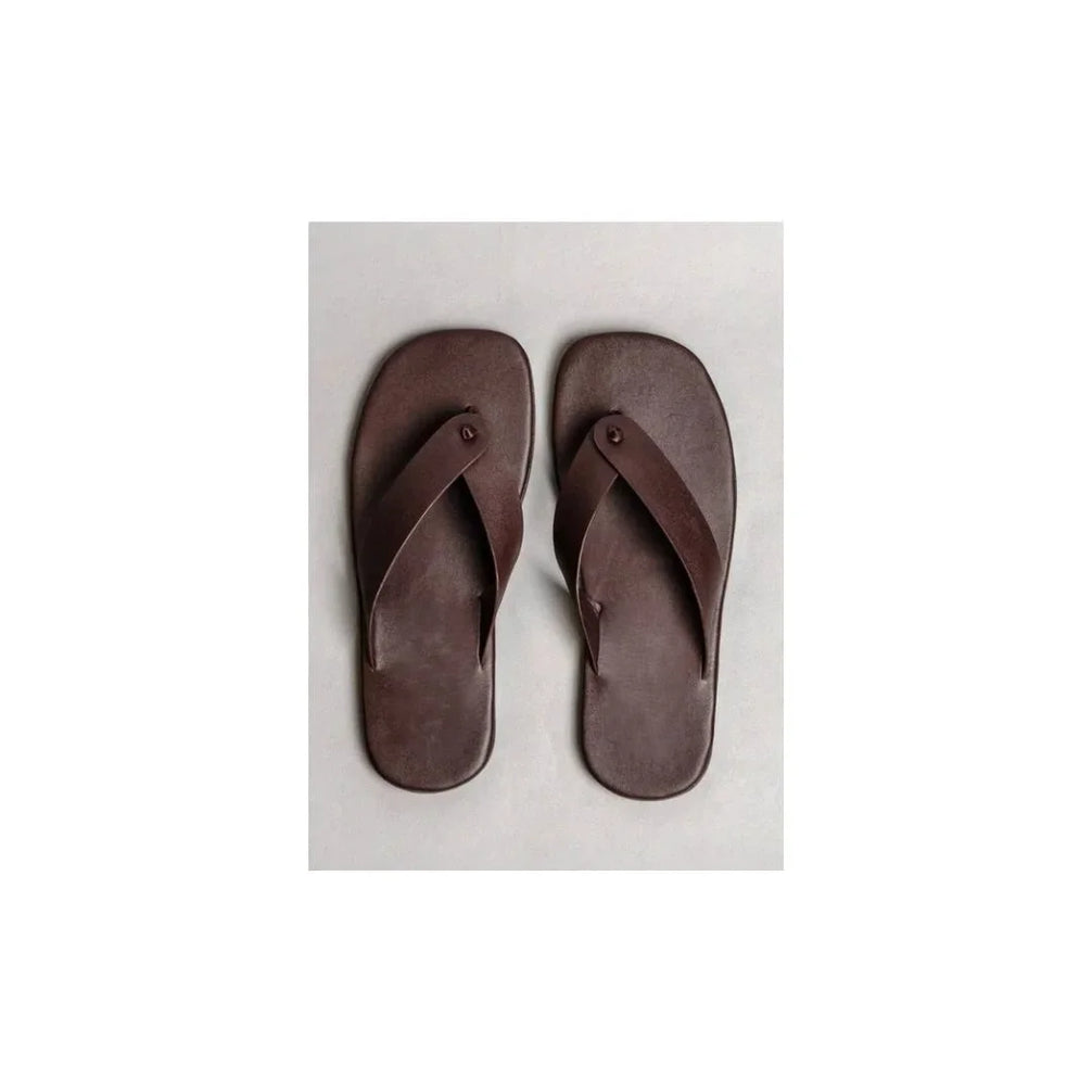 Malgrat Soft Thong Flip-Flop for Men - Leather Flip-Flops
