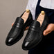Maison Hand-Woven Two-Tone Penny Loafer for Men - Goodyear Welted Leather Shoes