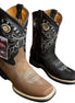 Mertzon Concho Work Cowboy Boot for Men - Square-Toe Work Western Boots