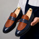 Maison Hand-Woven Two-Tone Penny Loafer for Men - Goodyear Welted Leather Shoes
