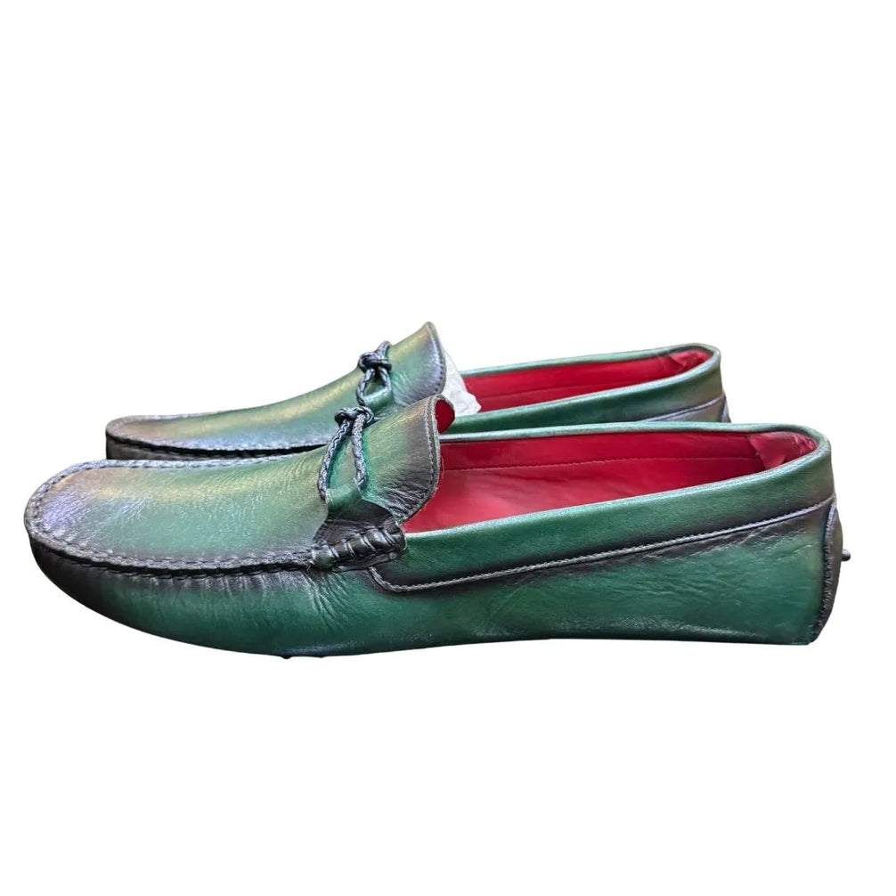 Milzano Bow-Lace Driver Driving Moccasin for Men - Hand-Stitched Leather Driving Moccasins
