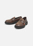 Masera Tab-Detail Burnished Penny Loafer for Men - Chunky Penny Loafers