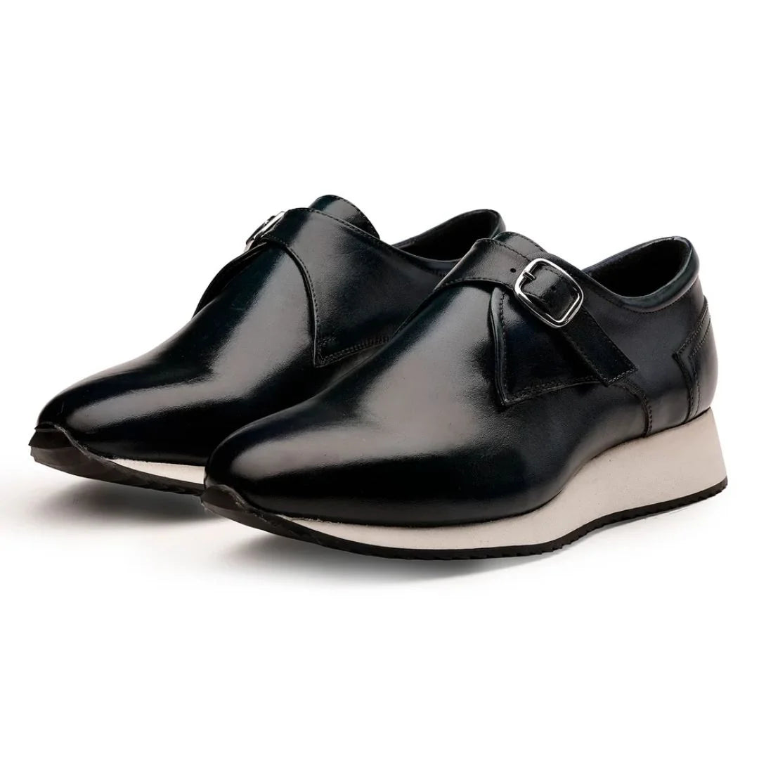 Manresa Sneaker-Sole Single Monk Strap for Men - Hybrid Leather Dress Sneakers