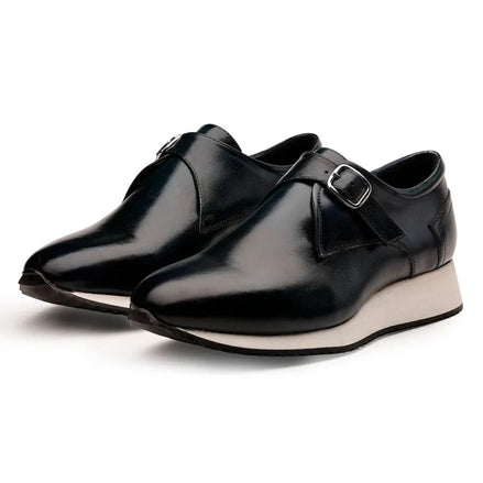 Manresa Sneaker-Sole Single Monk Strap for Men - Hybrid Leather Dress Sneakers