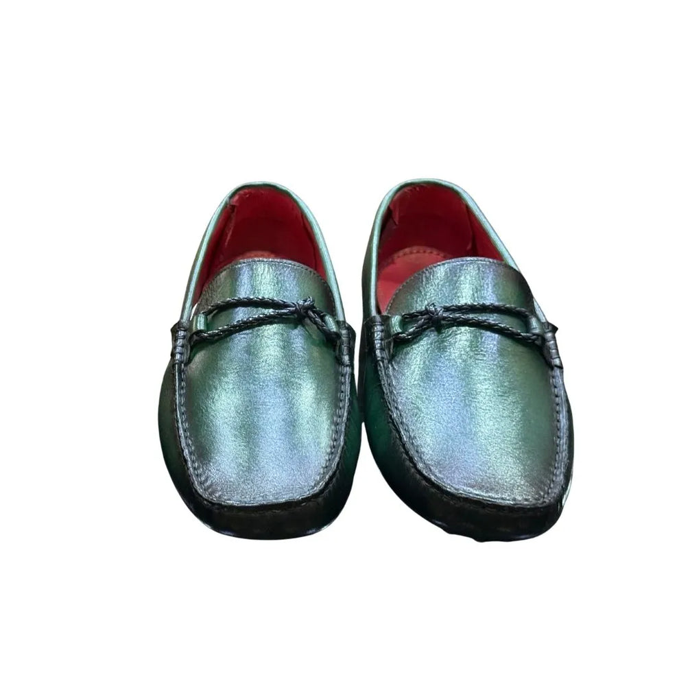 Milzano Bow-Lace Driver Driving Moccasin for Men - Hand-Stitched Leather Driving Moccasins