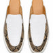 Marmaris Snake-Embossed Lug Mule for Men - Two-Material Backless Shoes