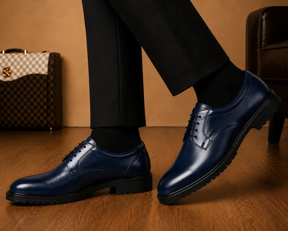 Marseille Patina Plain-Toe Derby for Men - Lug-Sole Leather Formal Shoes