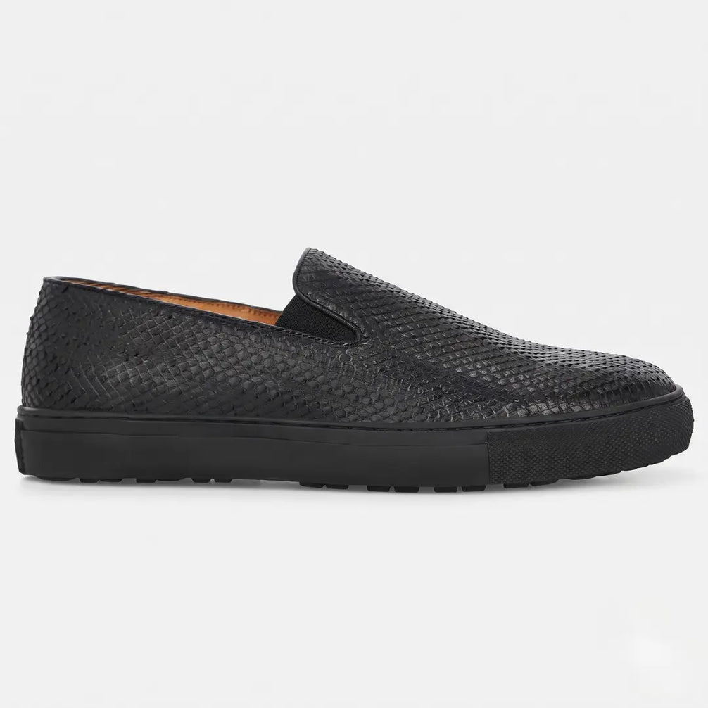 Marengo Python-Embossed Slip-On Sneaker for Men - Leather Luxury Sneakers