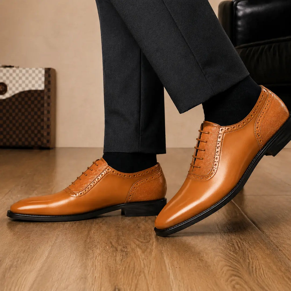 Montserrat Two-Tone Saddle Oxford for Men - Goodyear Welted Spectator Dress Shoes