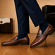 Mirasol Two-Tone Crossed-Strap Dress Loafer for Men - Hand-Patina Leather Shoes
