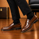 Marquis Braided-Welt Dress Penny Loafer for Men - Handmade Block-Heel Leather Shoes