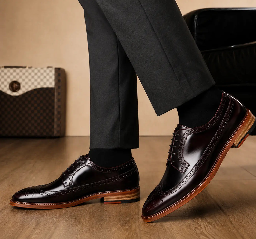 Morano Wingtip Brogue Derby for Men - Goodyear Welted Full-Grain Leather Shoes