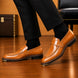 Marquis Braided-Welt Dress Penny Loafer for Men - Handmade Block-Heel Leather Shoes