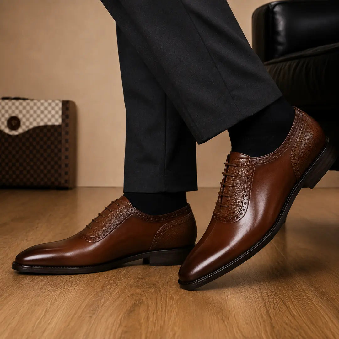 Montserrat Two-Tone Saddle Oxford for Men - Goodyear Welted Spectator Dress Shoes