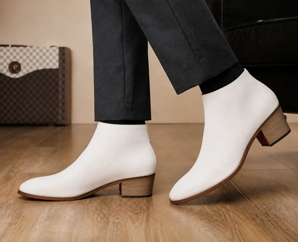 Malone Zip Ankle Boot for Men - Goodyear Welted Leather Boots with Block Heel