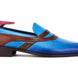 Mirasol Two-Tone Crossed-Strap Dress Loafer for Men - Hand-Patina Leather Shoes