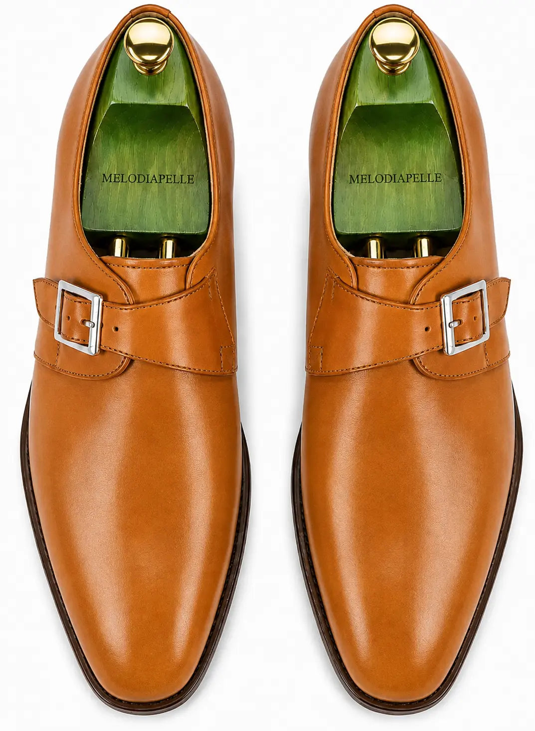 Modica Single Monk Cap-Toe Shoes for Men - Handmade Leather Formal Shoes