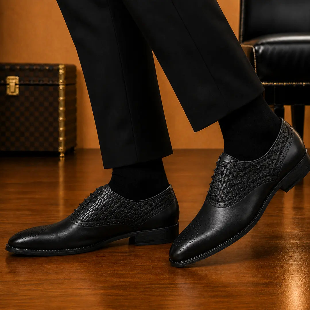 Maverick II Woven Wingtip Brogue Oxford for Men - Goodyear Welted Leather Shoes