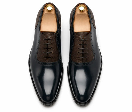 Montserrat Two-Tone Saddle Oxford for Men - Goodyear Welted Spectator Dress Shoes