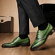 Mossverde Hand-Patina Wingtip Brogue Oxford for Men - Goodyear Welted Leather Shoes