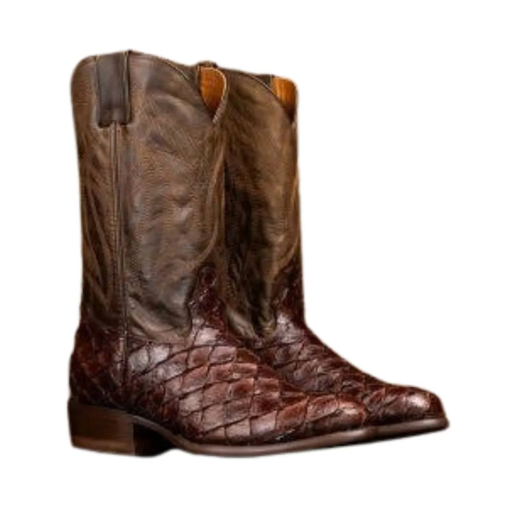 Mobeetie Scale-Embossed Cowboy Boot for Men - Exotic-Look Cowboy Boots
