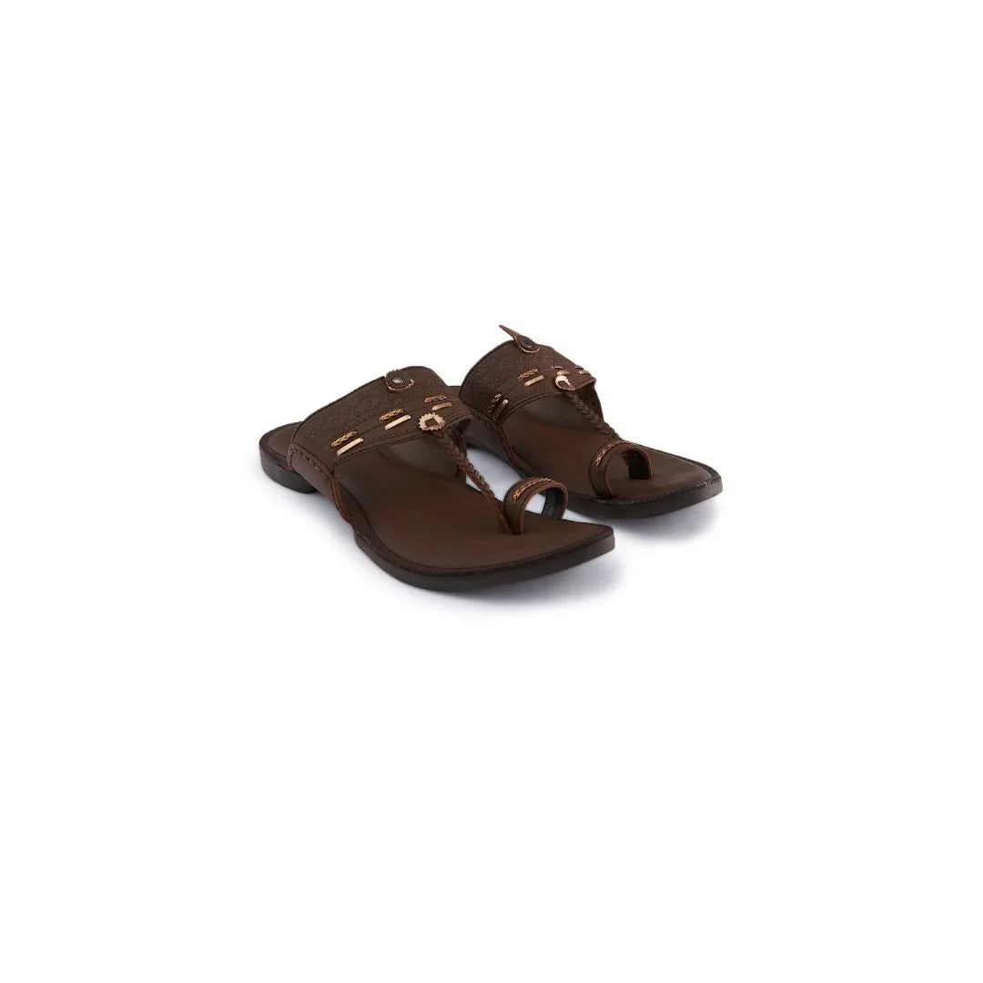 Malvan Riveted Toe-Ring Kolhapuri for Men - Leather Kolhapuri Sandals