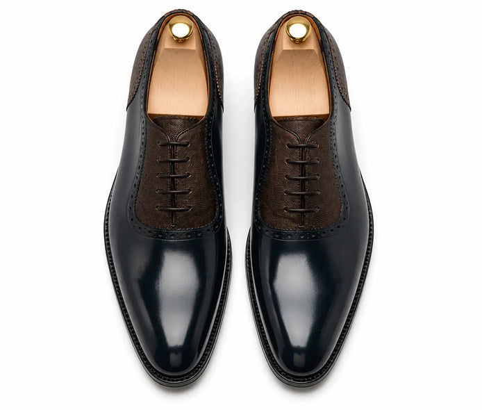 Montserrat Two-Tone Saddle Oxford for Men - Goodyear Welted Spectator Dress Shoes