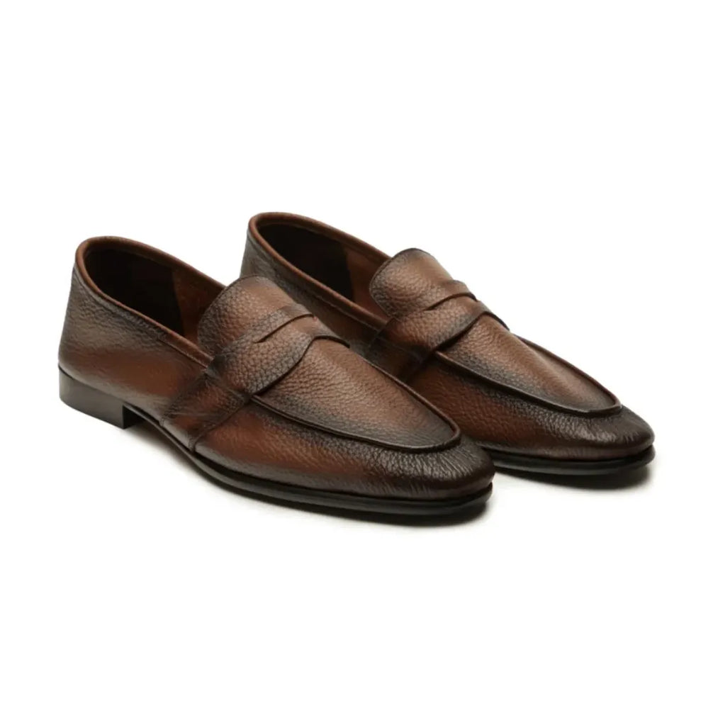 Melazzo Tumbled Unstructured Penny Loafer for Men - Soft Leather Penny Loafers