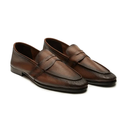 Melazzo Tumbled Unstructured Penny Loafer for Men - Soft Leather Penny Loafers