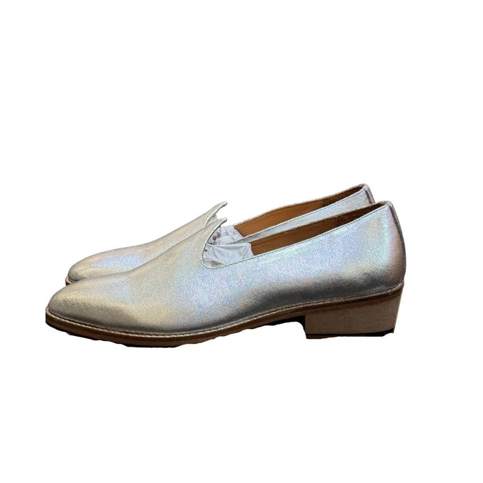 Mairano Metallic Nagra Nagra for Men - Metallic Leather Festive Slip-Ons
