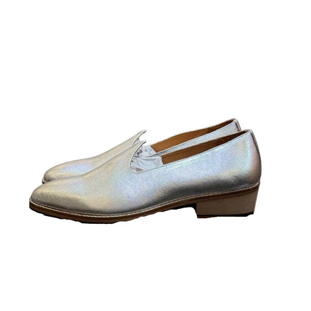 Mairano Metallic Nagra Nagra for Men - Metallic Leather Festive Slip-Ons