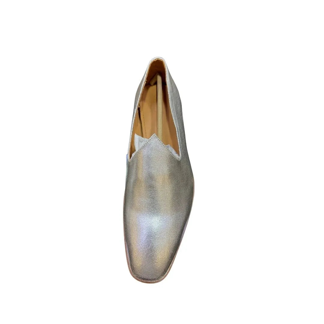 Mairano Metallic Nagra Nagra for Men - Metallic Leather Festive Slip-Ons