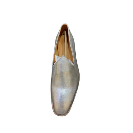 Mairano Metallic Nagra Nagra for Men - Metallic Leather Festive Slip-Ons