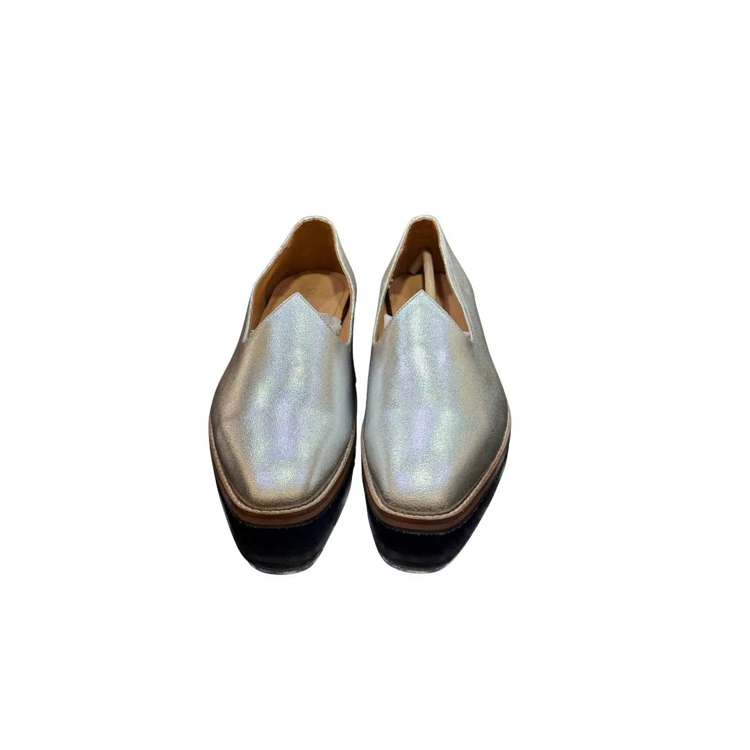 Mairano Metallic Nagra Nagra for Men - Metallic Leather Festive Slip-Ons