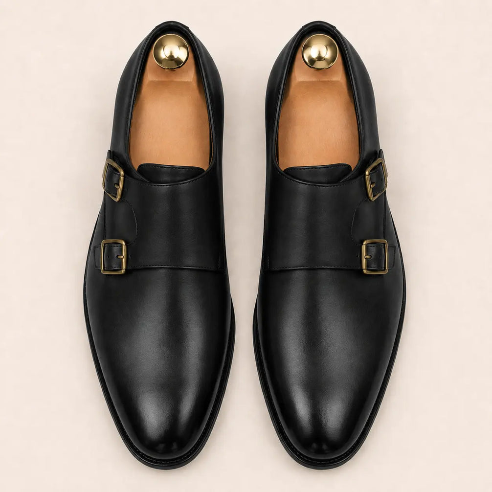Mexico Double Monk Strap for Men - Hand-Burnished Goodyear Welted Leather Shoes