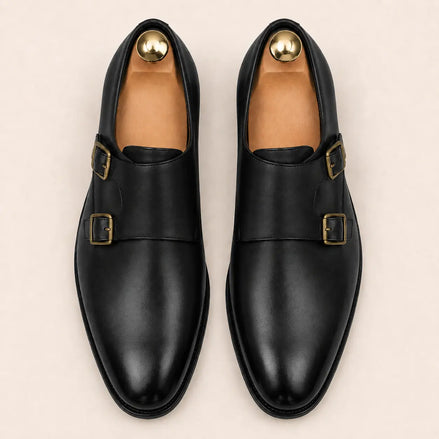 Mexico Double Monk Strap for Men - Hand-Burnished Goodyear Welted Leather Shoes